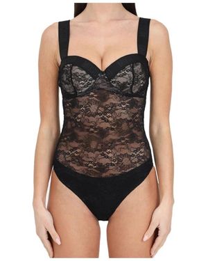 Moschino Tops ,Zwart ,Zwarte Kant Top