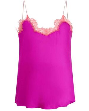 Roberto Cavalli Top Met Kanten Details - Roze