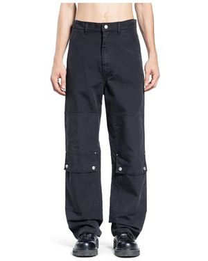 OAMC Schwarze Chino-Hose Mit Geknöpften Taschen - Blau