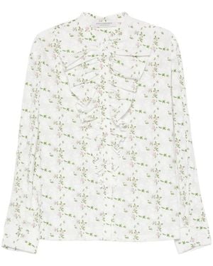 Philosophy Di Lorenzo Serafini Bluse Mit Rüschenkragen - Weiß
