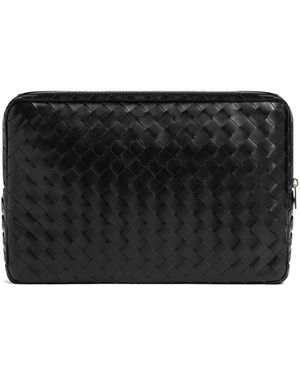 Bottega Veneta Intrecciato Reißverschluss Laptop Tasche - Schwarz