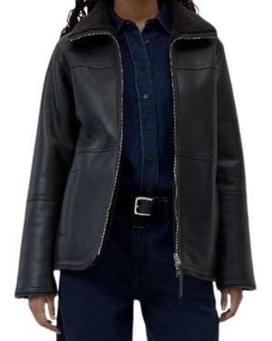 Closed Faux Shearling Jacke - Blau