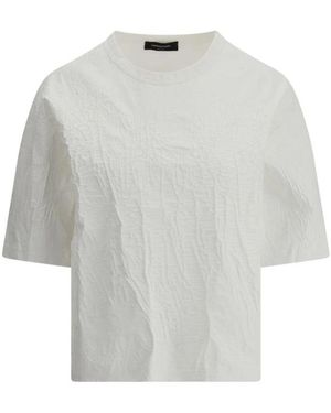 Fabiana Filippi Crackle-Effekt Baumwoll-T-Shirt - Grau