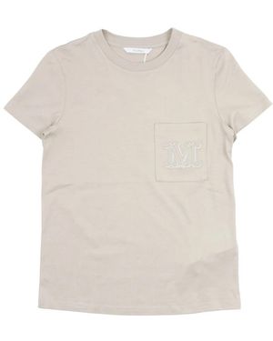 Max Mara Tops ,Katoen Papaia T-Shirt - Wit