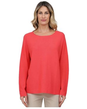 Gran Sasso Truien & Vesten ,Rood ,Lange Mouw Ronde Hals Trui