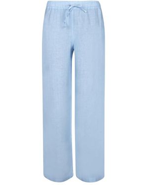 120% Lino Wide Trousers - Blue