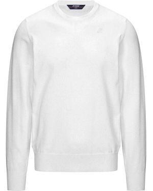 K-Way Eleganter Weißer Baumwollpullover