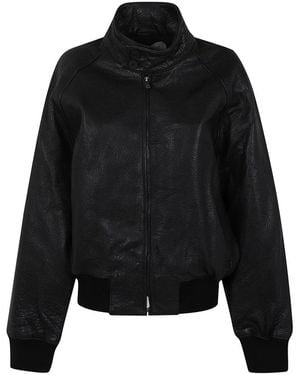 Studio Nicholson Jassen ,Zwart ,Leer Over Harrington Jas
