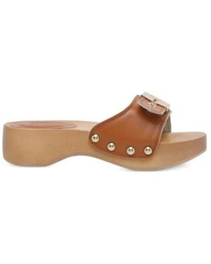 Scholl Heeled Mules - Marrone