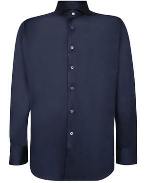 Canali Casual Overhemd Met Lange Mouwen - Blauw