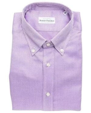 Robert Friedman Overhemden ,Paars ,Katoen Button Down Regular Shirt