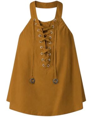 Pinko Sleeveless Tops - Brown