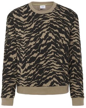 Saint Tropez Hoodies & Sweatvesten ,Veelkleurig ,Zagna Sz Sweat Pullover - Zwart