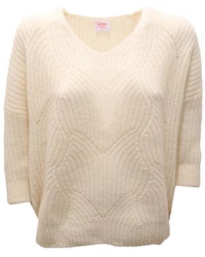 Sun 68 V-Neck Knitwear - Natural