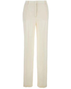 Alberta Ferretti Weiße hose mit hohem bund aus seidenmischung