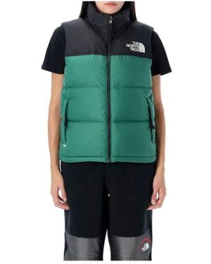 The North Face Retro nuptse weste mit reißverschluss - Grün