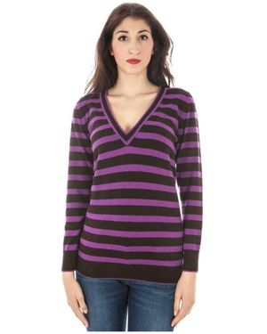 Fred Perry Jersey De Lana Morado Con Escote En V, Mujer, Talla