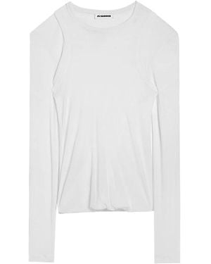 Jil Sander Long Sleeve T-Shirts - White
