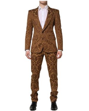 Dolce & Gabbana Single Breasted Suits - Brown