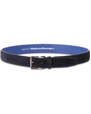 van Bommel Veloursledergürtel mit silberschnalle - Blau