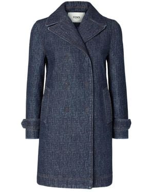 Fendi Double-Breasted Coats - Blue