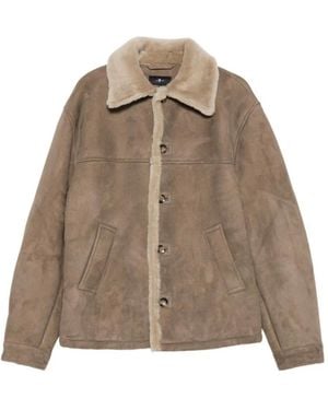 7 For All Mankind Lederjacke - Braun