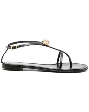 Giuseppe Zanotti Schoenen ,Zwart ,Flat Sandalen - Bruin