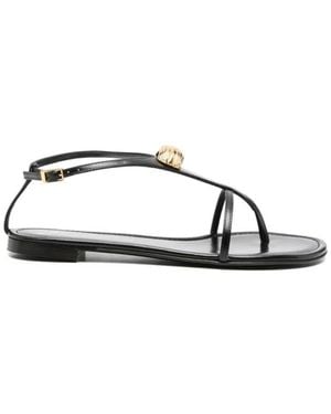 Giuseppe Zanotti Schoenen ,Zwart ,Flat Sandalen - Bruin