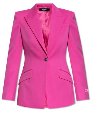 Versace Jassen ,Roze ,Wol Wollen Blazer Met Gesloten Revers