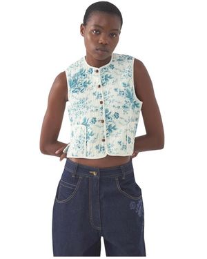 Antik Batik Jassen ,Groen ,Katoen Cinz Vest - Blauw