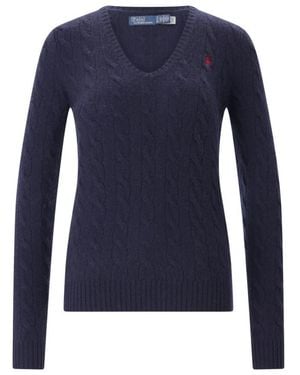 Polo Ralph Lauren V-Hals Gebreide Kleding - Blauw
