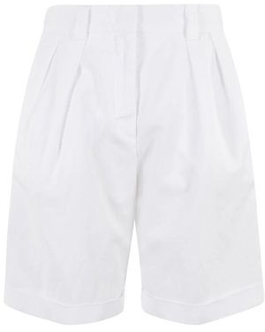 Aspesi Weiße Bermuda-Shorts Mit Zentralem Verschluss