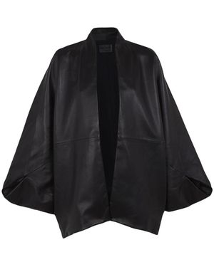Cortana Jassen ,Zwart ,Leer Opalo Kimono Jas