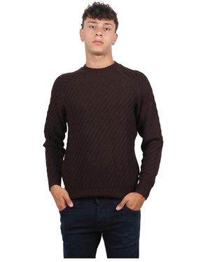 AT.P.CO Brauner Diagonaler Strickpullover - Schwarz