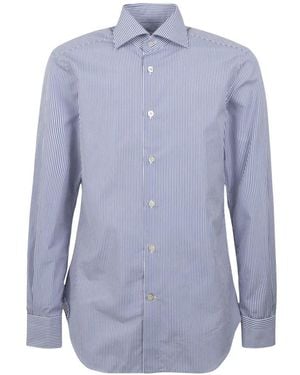 Kiton Overhemden ,Blauw ,Katoen Casual Shirts