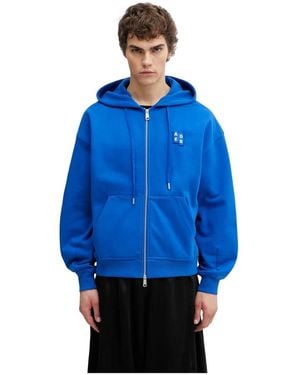 Adererror Trs Tag 02 Zip-Up Hoodie - Blauw