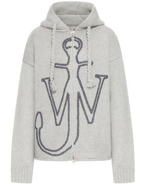JW Anderson Grijze Zijde & Nylon Trui - Grijs