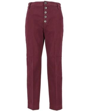 Dondup Broeken ,Paars ,Katoen Pantalone Nima - Rood