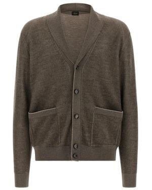 Brioni Truien & Vesten ,Bruin ,Wol Colbert Met Sjaalkraag - Groen