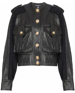 Balmain Leather Jackets - Negro