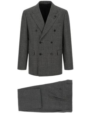 Lardini Double Breasted Suits - Black