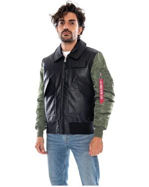Alpha Industries Cwu Kunstleder Mod Winterjacke - Schwarz