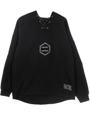 DOLLY NOIRE Hoodies & Sweatvesten ,Zwart ,Katoen Reactive Hockey Hoodie