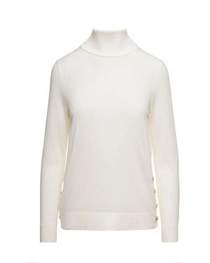 Michael Kors Weißer Rollkragenpullover Strick Herbst/Winter Stil