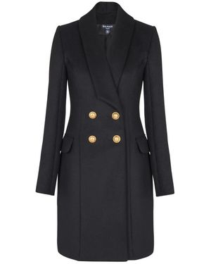 Balmain Double-Breasted Coats - Zwart
