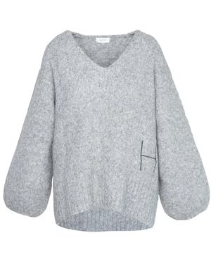 Hèst V-Neck Knitwear - Grigio