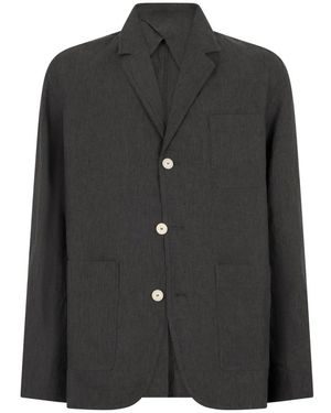Jacquemus Jassen ,Grijs ,Katoen Single-Breasted Jas - Zwart
