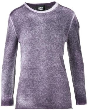 Alpha Studio Round-Neck Knitwear - Morado