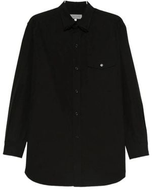 Yohji Yamamoto Schwarzes Hemd Hlb03001