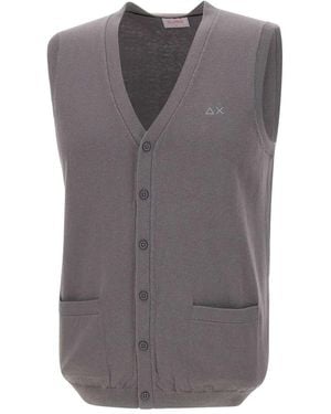 Sun 68 Sleeveless Knitwear - Grey